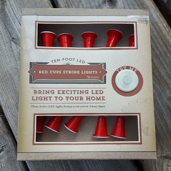 Red Solo Cup String Lights 10 foot LED NIP Works - Picture 1 of 2